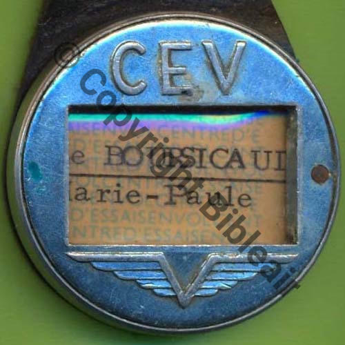 CEV BADGE ACCES et Porte nom Alu BLEUTE  SM Dos lisse Rivete au cuir 40mm 13Eur(x2)