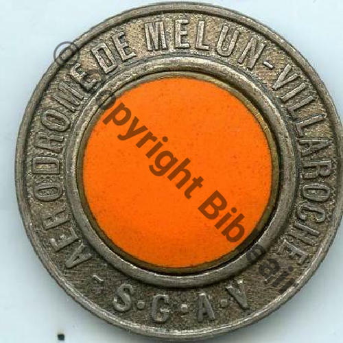 MELUN VILLAROCHE NH SGAV CEV Badge Orange Fond argente AB.P  Src.vsab4 20Eur10.12 