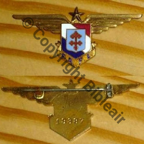 FAFL Grave F.A.F.L.  SM Eping bascule plate 2metaux Dos lisse irreg No13387 Petit Mle.. Sc.insignes59 40EurInv 