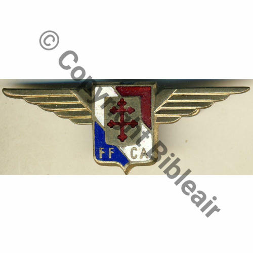 FFCA FORCES FRANCAISES COMBATTANTES DE L.AIR 54x20mm  AB.P Bol poinconne Dos lisse irreg Src.BARTLETT 153Eur(x2) 