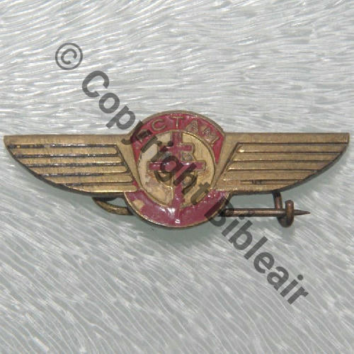 LIGNES AERIENNES MILITAIRES  RCTAM  RESEAU CIVIL TAM  SM Fab.. Bol Dos lisse 40x15mm AILES ARRONDIES Src.13dragonrouge 72Eur01.23 