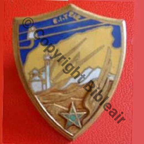 2889.EMGFA   CENTRE INSTRUCT TECHNIQUE  242  FEZ  Bleu clair Toits blancs SM Dos Lisse Sc.gaulois74  20Eur03.07 