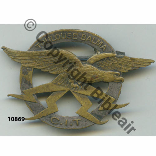 NH  CENTRE INSTRUCTION TRANSMISSIONS TOULOUSE BALMA Tete a droite Eclairs epais  SM Eping tuyau.. Dos lisse  Src.grandspins13 38Eur10.12 