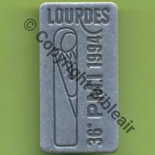 36e  PMI 1994 LOURDES SM Tambour Dos lisse  50mm Sc.Y.GENTY 5Eur10.11 