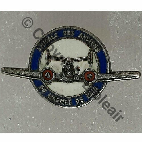 AAAA AMICALE ANCIENS ARMEE AIR  SM Attache coupee Dos lisse irreg MINIATURE 23x13mm Src.leberetvert 26Eur03.22 
