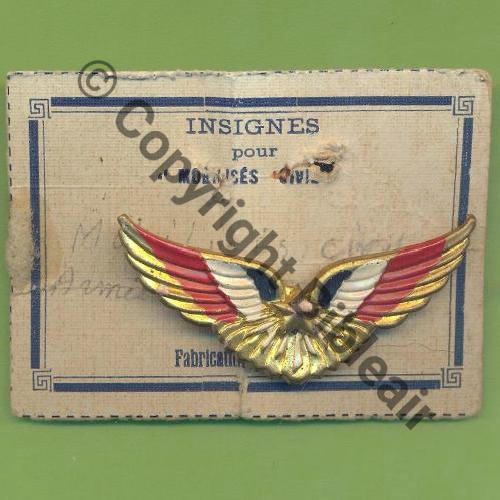 CIVIL  NH Civils Mobilises 1939 SM laiton embouti peint Attache bijoutier Src.Y.GENTY 