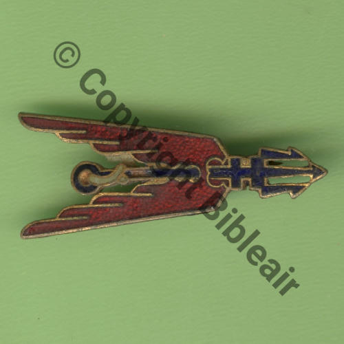 1936-3C2-MARINE A0841 1940circa NH 3C2 1eDRILLE GC.1.8 MARIGNANE HYERES  A.AUGIS-LYON 1Ligne 2Anneaux KC Ep recollee Dos lisse Petit Eclat Email Src.Y.GENTY 
