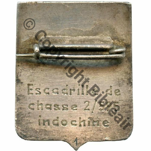 1939  2eDRILLE GMA.595  SM Eping soudee Dos lisse irreg grave Escadrille de chasse 2.595 Indochine No1 CNE D.ABADIE D.ARRAST CNE GANGLOFF Src.O.BAILLON 1700EurInv 