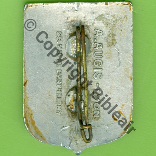 34e ESCADRE DE BOMBARDEMENT 1944.46 ALU PEINT GBM.1.32 2.52  & 2.63  A.AUGIS LYON ST.BARTH 2Lign 2Griffes Dos lisse Alu peint Src.Y.GENTY 396Eur(x3) 