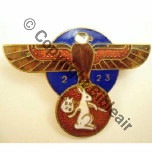 23.2  1943.45 A0937NH SQUADRON 346 GUYENNE SM Fab GB (CARTIER) Eping bascule bijoutier Dos lisse No407 Src.milipat31 450EurInv 