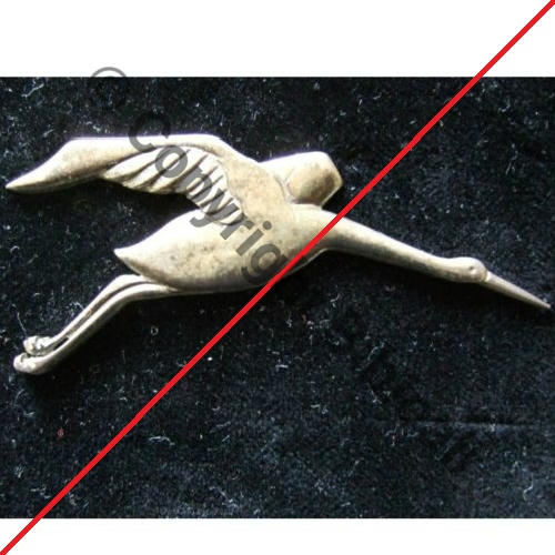 A1096 REPRODUCTION ARGENT CIGOGNE SPA.103 Sans poincon 2Anneaux Dos lisse NON PORTES Src.sierck2009  