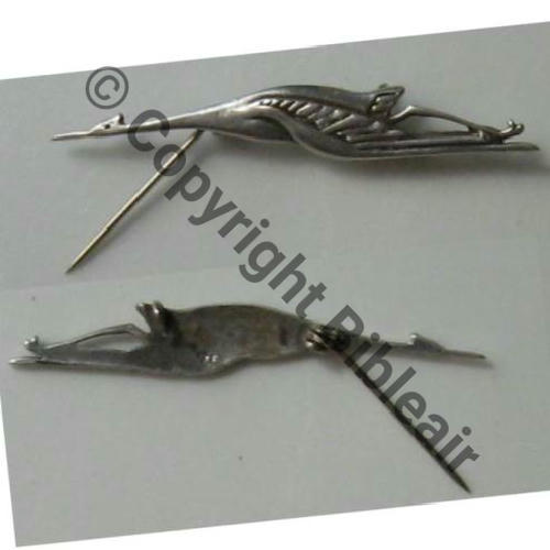 A1097  1977- A1097NH SPA.26 1eDrille 1.5 CIGOGNE AILE A PLAT  SM Eping bascule Dos lisse irreg POINCON ARGENT.. Sc.daber4 