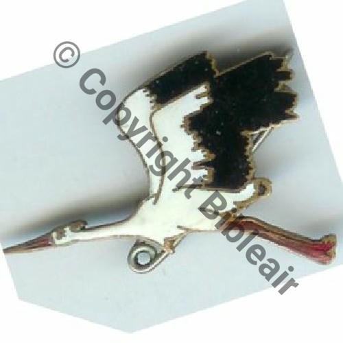 A1106 1965.. A1106NH SPA.167 2eDRILLE 2.4  CIGOGNE AILE HAUTE  A.AUGIS ST.BARTH LYON 3Lignes 2Anneaux Dos lisse irreg No342 Sc.othon67 112Eur05.07