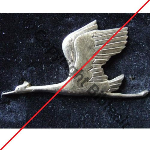 A1106 REPRODUCTION ARGENT CIGOGNE SPA.167 Sans poincon 2Anneaux Dos lisse NON PORTES Src.sierck2009  