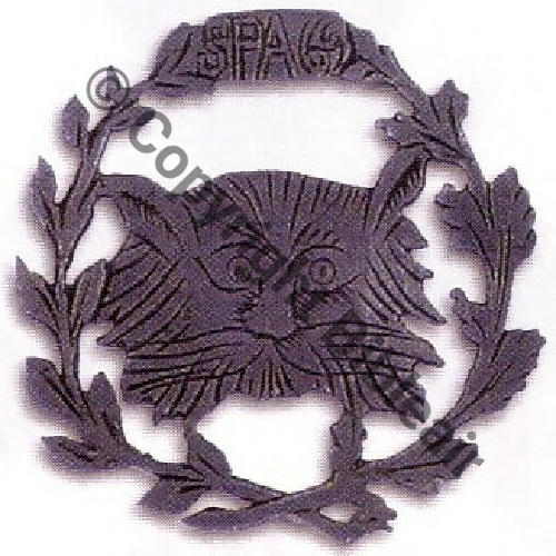 A1109  1918- A1109NH SPA.69 TETE CHAT Argent decoupe  Sc.BARTLETT 