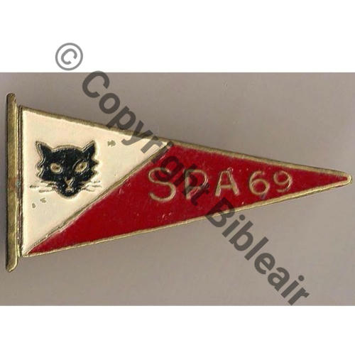 A1109  1940... A1109NH SPA.69 Drille TETE CHAT FANION  SM Peint Bol allonge Dos lisse No32 Sc.MARRASSE.Y 