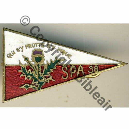 A1123  1960.. A1123NH SPA.38 2eDRILLE GC.2.8 ou 2.22 LANGUEDOC  AUGIS SM Bol fenetre Allonge grave AUGIS LYON Dos lisse irreg 36x21mm Email GF Src.BARTLETT 26Eur(x2) 
