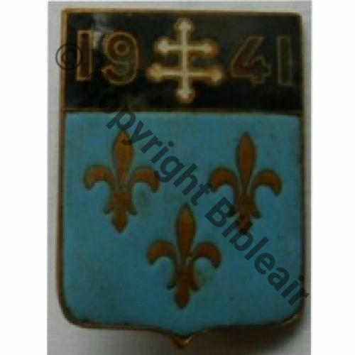IDF A1083 1960circa... EC.2.5 ILE DE FRANCE ORANGE  AB.P semi circul en bas Bol poinconne Dos chevrons Email Src.man891 65EurInv 
