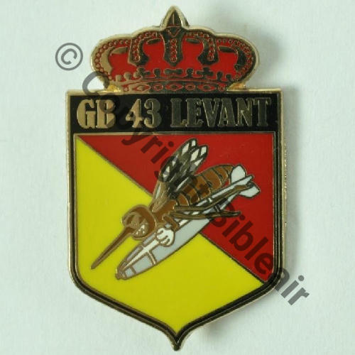 LEV GB.43 LEVANT 4e DRON PROJETABLE 3.EC OPE CHAMMAL JORDANIE  FIA LYON Sigle Bol allonge Dos lisse No004 Src.lolop4  180EurInv 