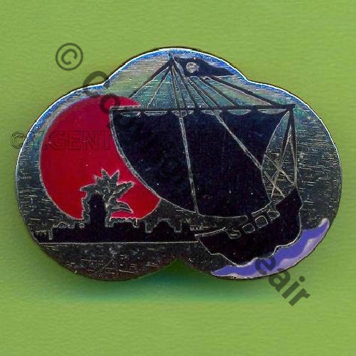 88.xxOM A1048 ETOM.88 DJIBOUTI 2 Vagues bleu clair & fonce DrP+Bol Allonge Embouti Guilloche