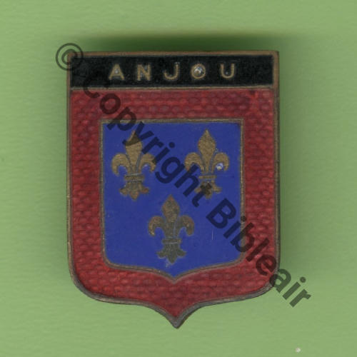3248.EMGFA 1946.56.. GT.II.64 ANJOU  SM Bol Dos lisse 22x29mm EMAIL ROUGE QUADRILLE LARGE TRANSLUCIDE Src.Y.GENTY 15Eur10.24 