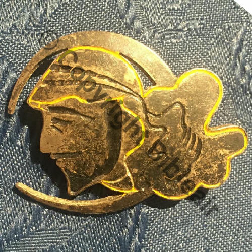 596 GAO.596  DEIR EZ ZOR  Fab LOC Eping bascule Dos lisse irreg Poincon ARGENT +Poincon de maitre  No76 marque E596 Src.haanoo 655Eur03.18 