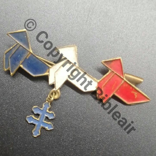 CROISIERE NOIRE AFRIQUE Gal VUILLEMIN... 3COCOTES Tricolore  SM Laiton Epingle Bascule bijoutier Dos lisse irreg embouti Src.sebabag29 63Eur09.22 