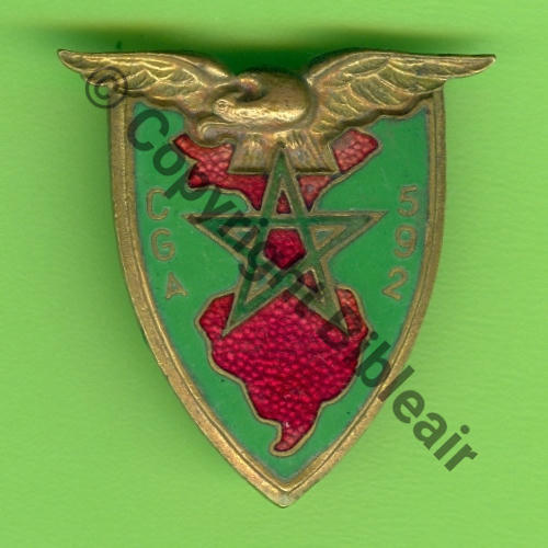 592  9924.EMGFA  CIE GARDES AIR 592 INDOCHINE A.AUGIS ST.BARTH LYON 3Li Bol fenetre allonge Grenu Src.Y.GENTY 259Eur(x3) 
