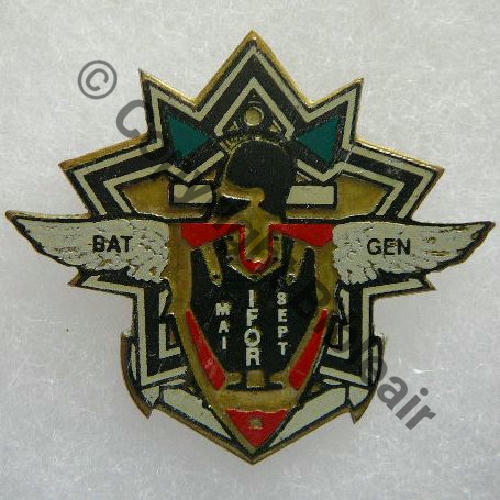 NH  BATGEN 9 IFOR MOSTAR 2e mandat 1996 Mai Sept  3eRG et 25eRGA  Fab LOC Broche a bascule Dos lisse No03 Src.B.RIGODANZO   