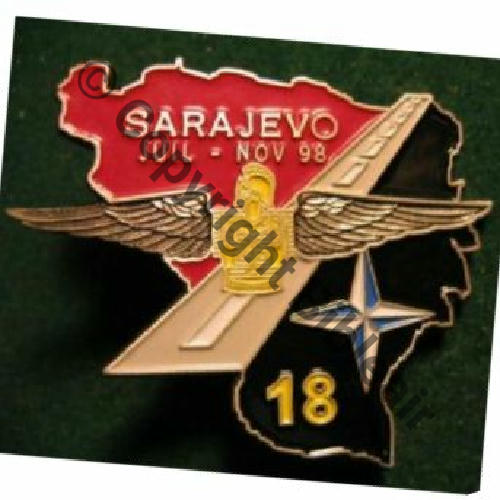 NH  BOSNIE 18eDet SARAJEVO SFOR 25e RGA 07.98 11.98  PARIS INSIGNE Attac US Quadrille fin Sans No 15EurInv 