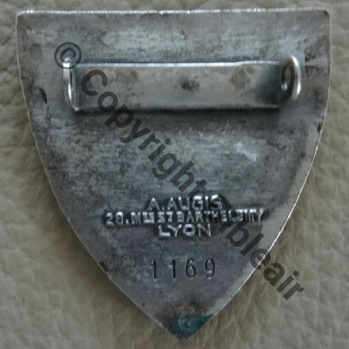 A0548 07e.EC 51.61 BIZERTE A0548  A.AUGIS ST.BARTH LYON 3Lignes en Relief Broche Dos lisse Pattes rouges SNH 7 Vert No1169 Horizont Src.phil33600 64EurInv 