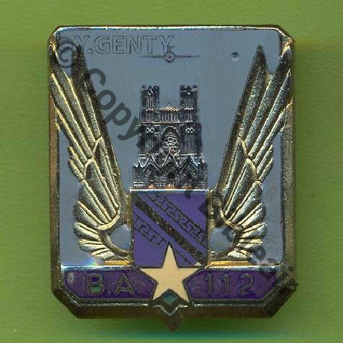 A0565 BA.112 REIMS  DrP+Bol allonge Guilloche etame Embouti leger bleu gris avion fin Src.Y.GENTY 