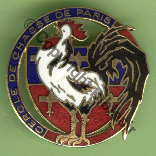 A0709 1951.54 EC.1.10 CERCLE DE CHASSE DE PARIS VILLA  SM Bol pince petit Dos lisse irreg type AB  SNH No144 en gros et noir Src.Y.GENTY 200Eur03.18 