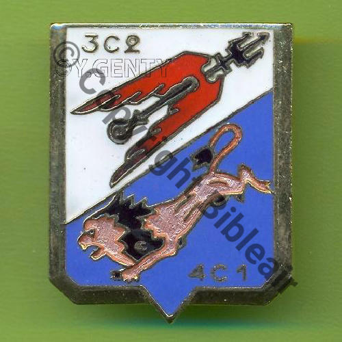 A0840 EC.1.8 SAINTONGE CAZAUX  FIA LYON Bol prison allonge Dos lisse Lion Rose SNH 10Eur09.06 