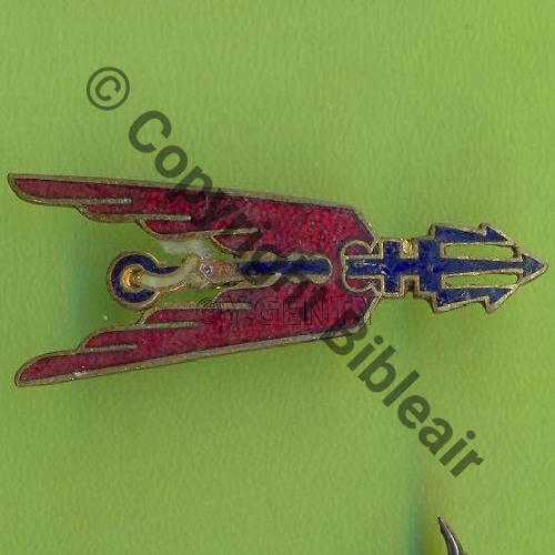 A0841NH 3C2 1eDRILLE EC.1.8 1970- A.AUGIS-LYON 1Ligne 2Anneaux KC Ep recollee Dos lisse Petit Eclat Email 
