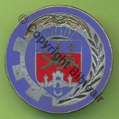 A0971 BA.206 BORDEAUX FAUCHE  DrP+Bol Guilloche Embouti Src.Y.GENTY 
