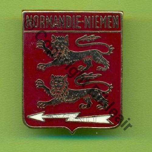 A1047 1980+ EC.2.30 NORMANDIE NIEMEN REIMS  DrMV+Bol Guilloche SNH RESINE 27x33mm Src.Y.GENTY 