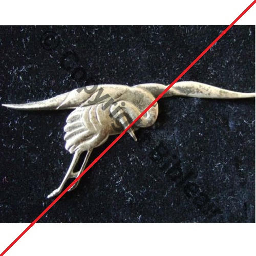 A1100 REPRODUCTION ARGENT CIGOGNE SPA.73 Sans poincon 2Anneaux Dos lisse NON PORTES Src.sierck2009  