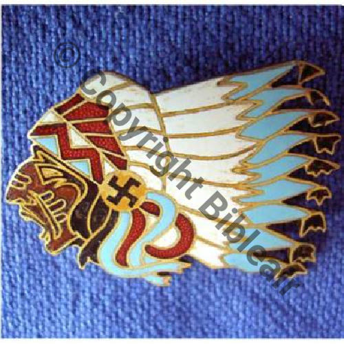 A1105 1949+ SPA.124 1eDRILLE 2.4 SIOUX A1105NH SM Broche Granuleux EmailGF 2 Plumes du bas jointes Sc.militairetetedemile 201Eur10.09 