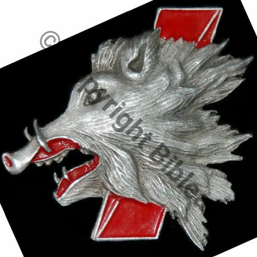 A1115 1945 A1115NH 2eDrille 3.3 SANGLIER ROUGE NASEAU ROUGE Alu peint A.AUGIS LYON ST BARTH 2Li 2Griffes Eping cuivre Grenu Src.ti.m.so 200Eur09.14 