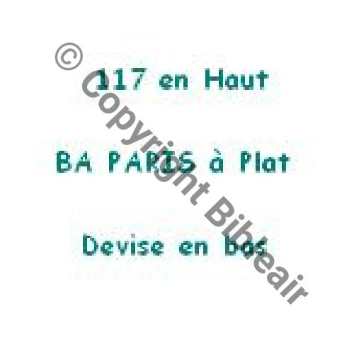 A1156NH  BA de PARIS   117 en Haut  TYPE 2C Devise en bas  1 