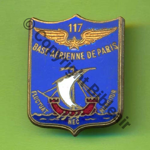 A1156NH  BA de PARIS 117 en Haut  TYPE 2A Devise autour bateau DrPNBER Dep 2demi cercle Bol fenetre Dos lisse 26x33mm Src.Y.GENTY  10Eur06.10 