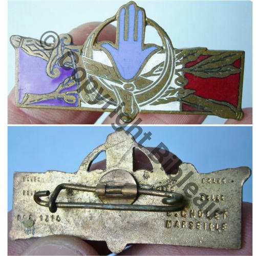 G1314 Forces Francaises AFN G1314  CHOLLET MARSEILLE Bol fentre Dos lisse irreg Src.cabu2015.01.07  3Eur(x2)