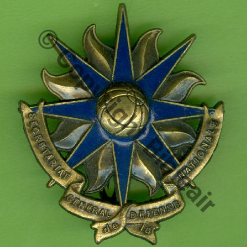 G3333  SECRETARIAT GENERAL DEFENSE NATIONALE PARIS G3333  DrNMV Griffes et butees Dos quadrille diffus Src.Y.GENTY 11Eur(x2) 