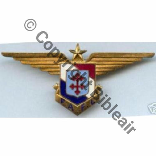 FAFL Grave F.A.F.L.  Gd Modele 64x30mm Fab Angl (GAUNT) Dos lisse Epingle a bascule Numerote sup a 11.000 Amicale des FAFL  71Eur(2)