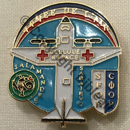 SARAJEVO Cellule SANTE+AIR RAPACE  Fab Loc 2Attach PINS Dos lisse  Src.kirschfou 60Eur(x2) 