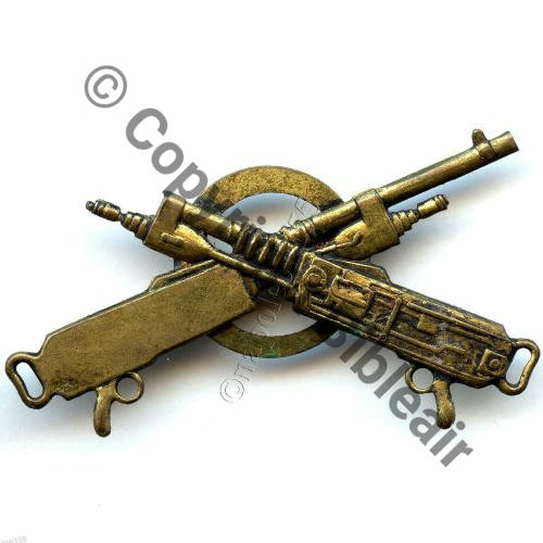 Brevet Mitrailleur sur HOTCHKISS 1918.1940  SM  Eping bascule bijoutier a nourrice Dos lisse Embouti Src.STELLA 9EurInv