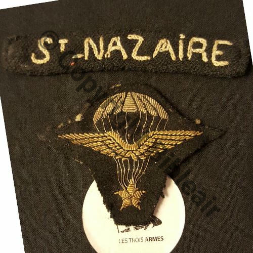 BREVET PARA INFANTERIE AIR POCHE ST NAZAIRE cree 26.08.38 remplace par Brevet Metal 1.06.46 Canetille Src.3armesantiques INF 400Eur12.15