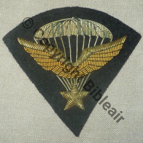 BREVET PARA INFANTERIE AIR cree 26.08.38 remplace par Brevet Metal 1.06.46 Monte sur feutre Canetille 73x68mm Src.mathis1902 270EurInv