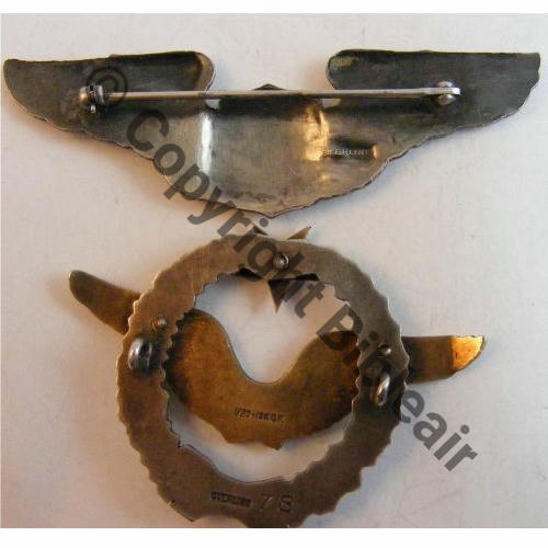 BREVET ARGENT et OR STERLING FAUVILLE Raymond Matric 377 US No78 FR No30215 2e Det FPNA 1944 Src.vieillarde 1596Eur03.15 DOS